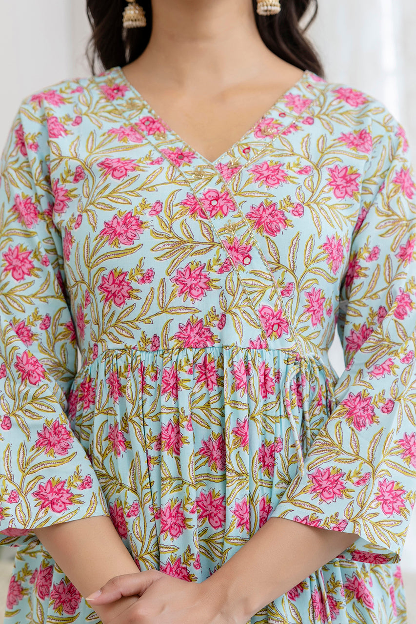Floral Charm Rayon Flared Kurta