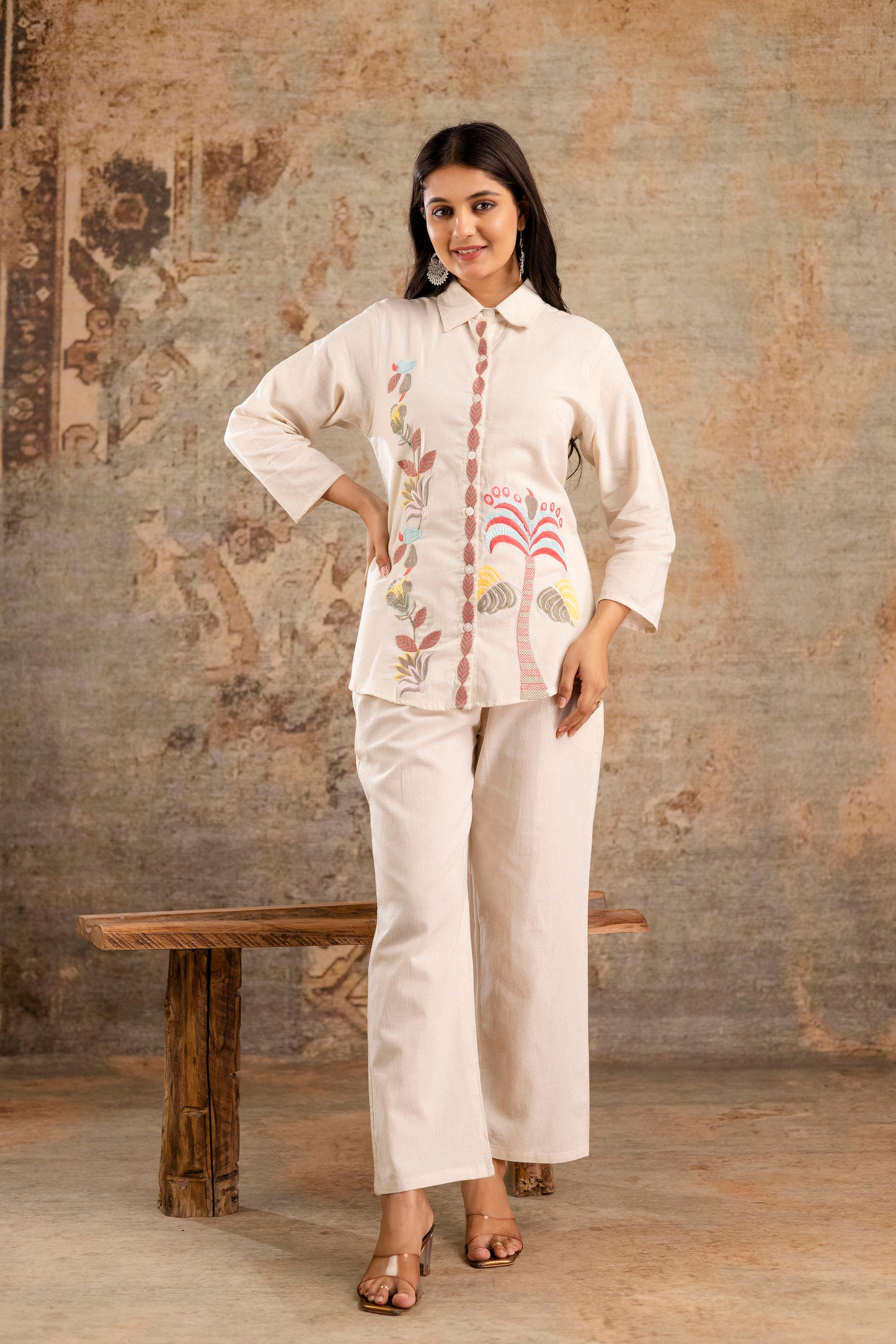 Pure Cotton Flex Embroidered Co-Ord Set