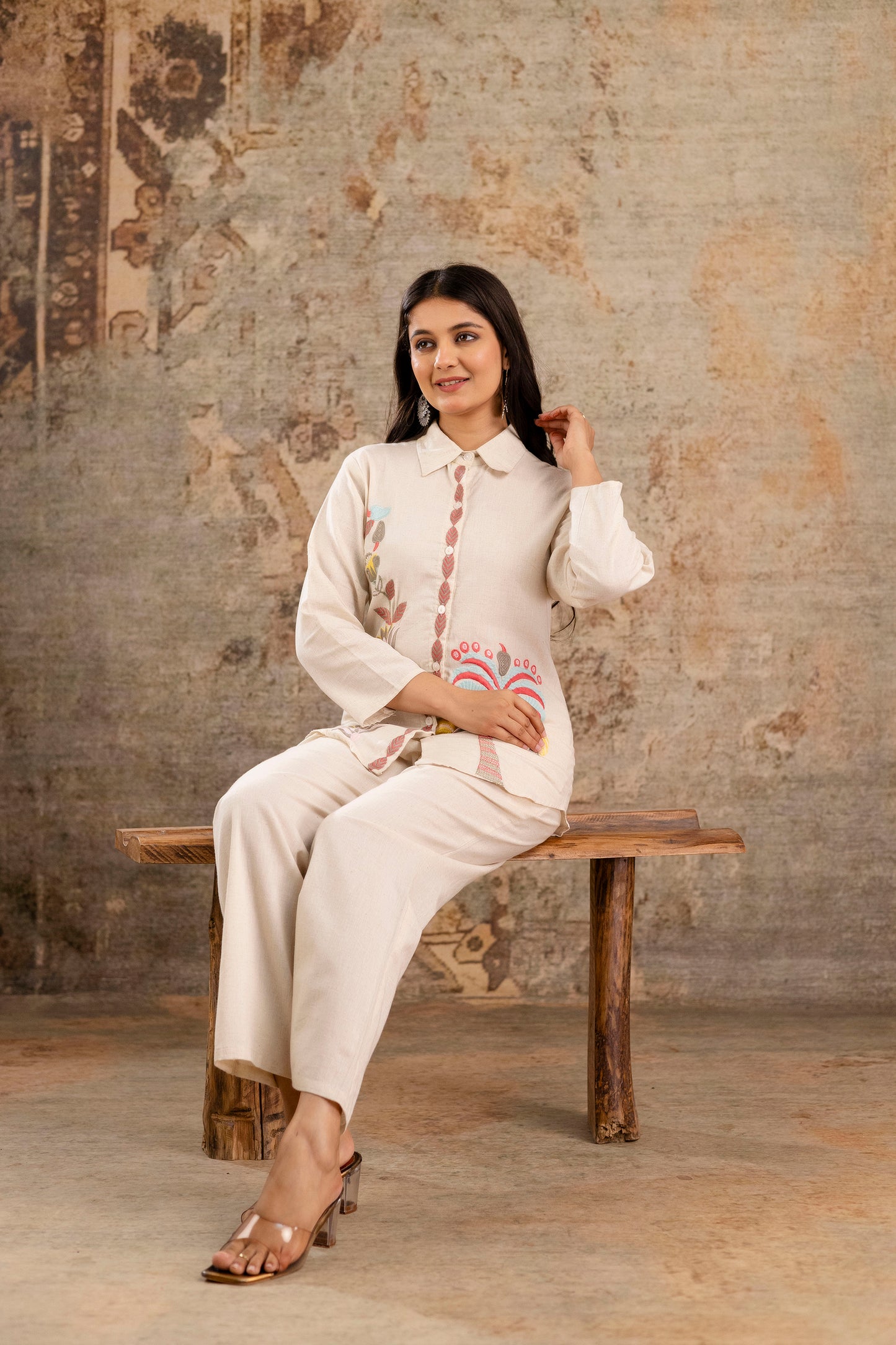 Pure Cotton Flex Embroidered Co-Ord Set