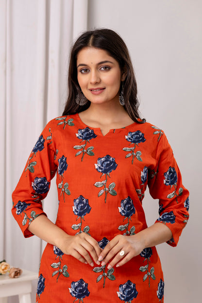 Pure Cotton Floral Print Co-Ord Set