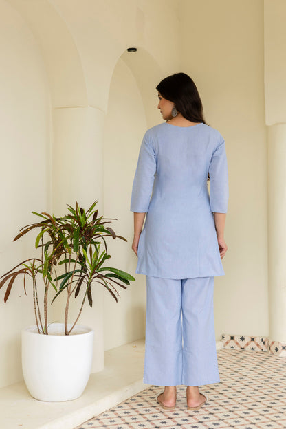 Pure Cotton Embroidered Co-Ord Set