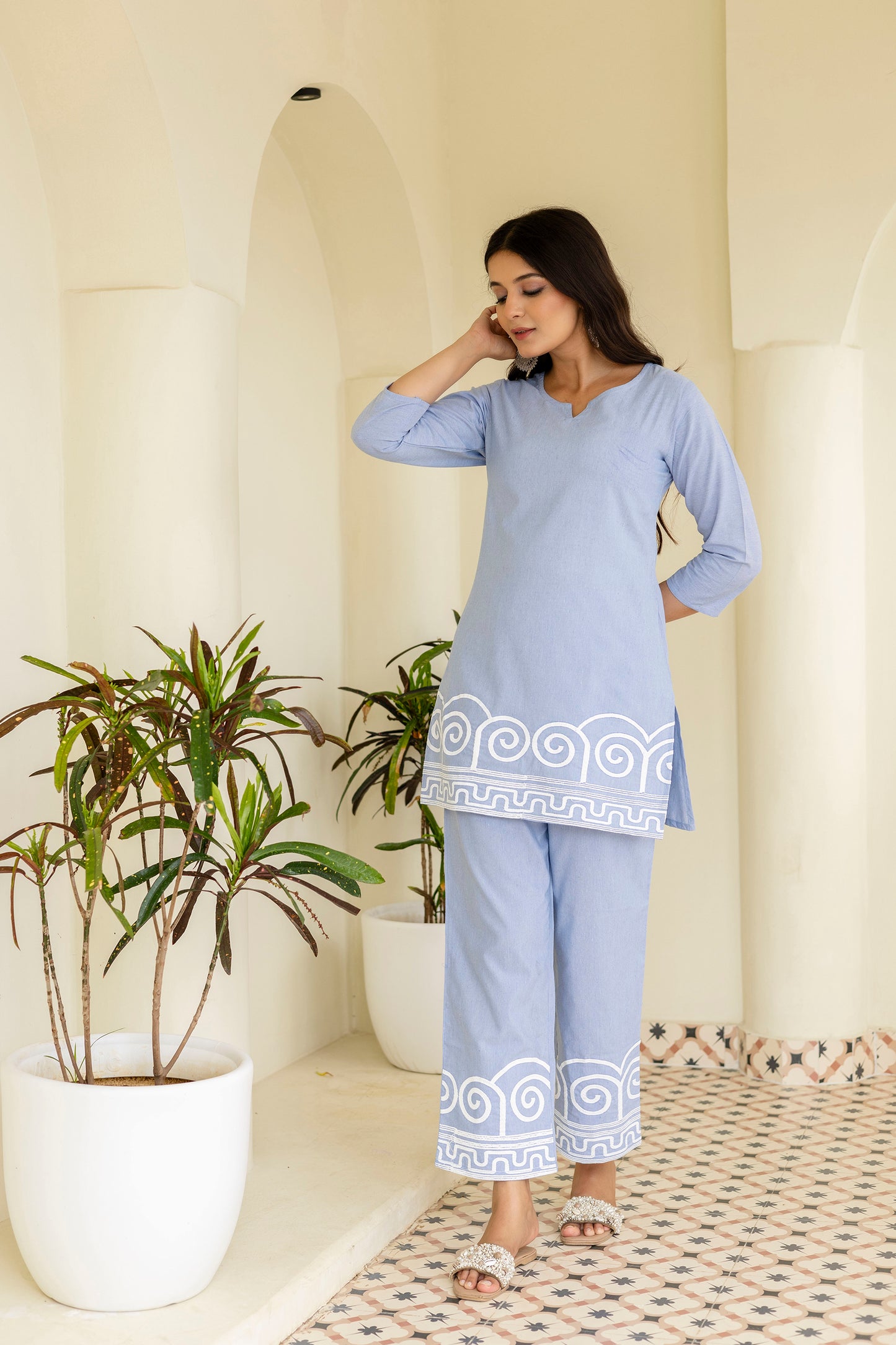 Pure Cotton Embroidered Co-Ord Set