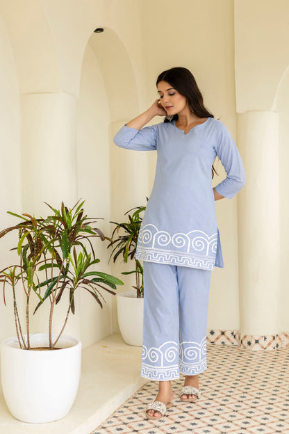 Pure Cotton Embroidered Co-Ord Set