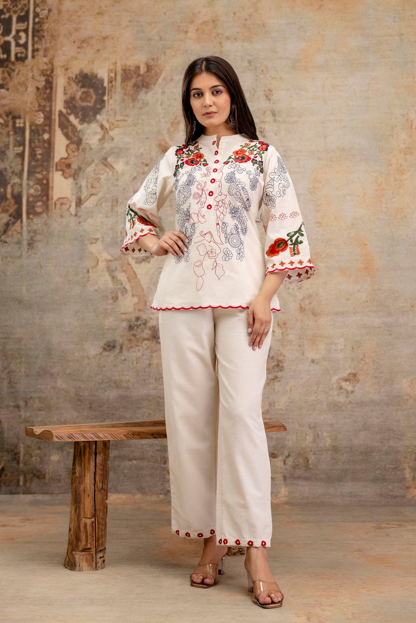 Pure Cotton Flex Embroidered Co-Ord Set