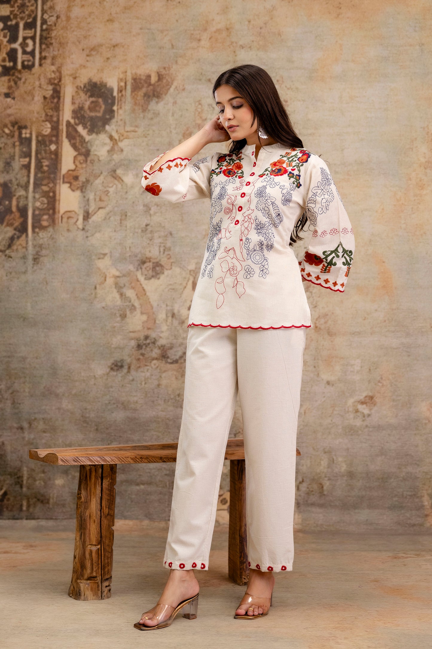 Pure Cotton Flex Embroidered Co-Ord Set
