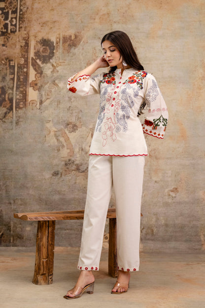 Pure Cotton Flex Embroidered Co-Ord Set