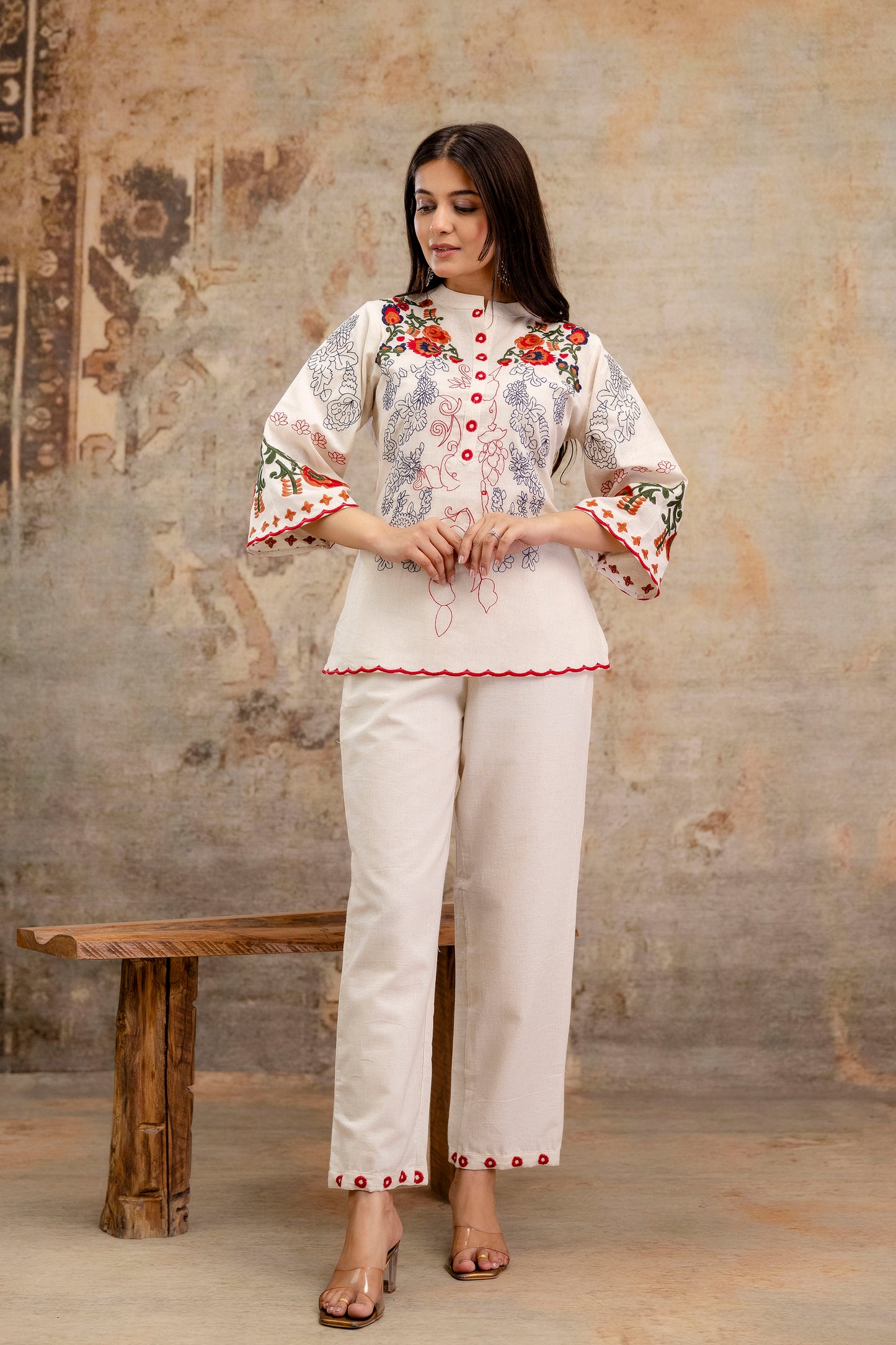 Pure Cotton Flex Embroidered Co-Ord Set