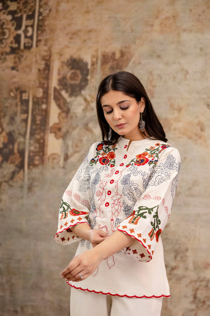 Pure Cotton Flex Embroidered Co-Ord Set