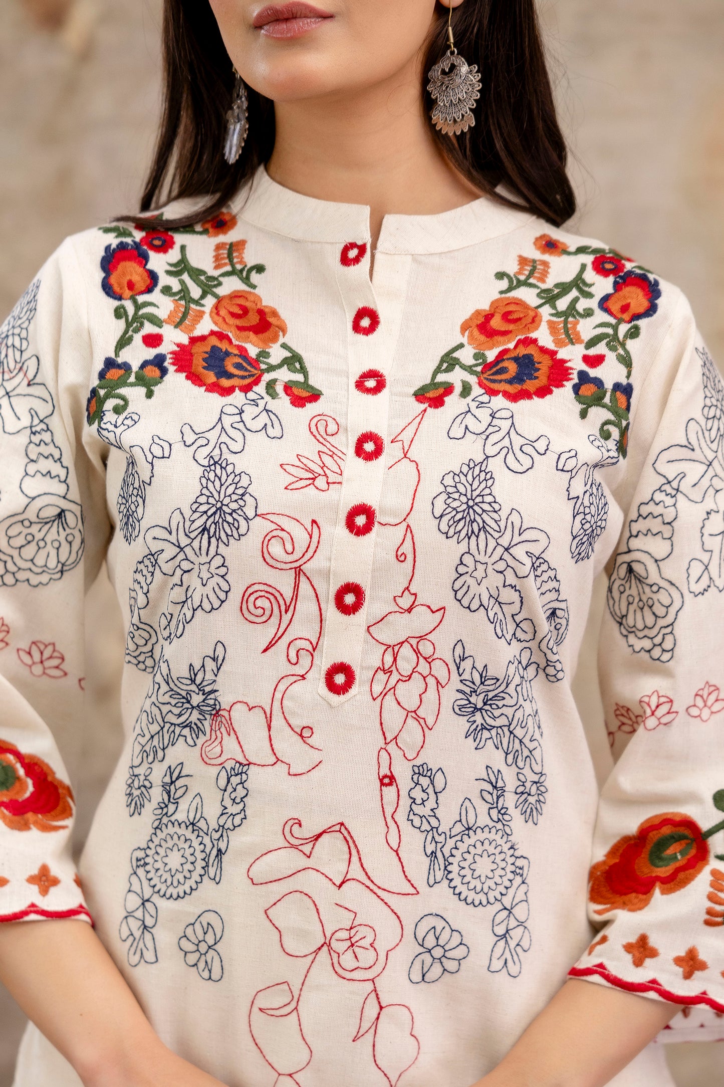 Pure Cotton Flex Embroidered Co-Ord Set