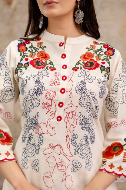 Pure Cotton Flex Embroidered Co-Ord Set