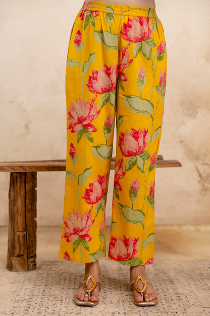 Pure Cotton Thread Work Kurta Pant Dupatta Set