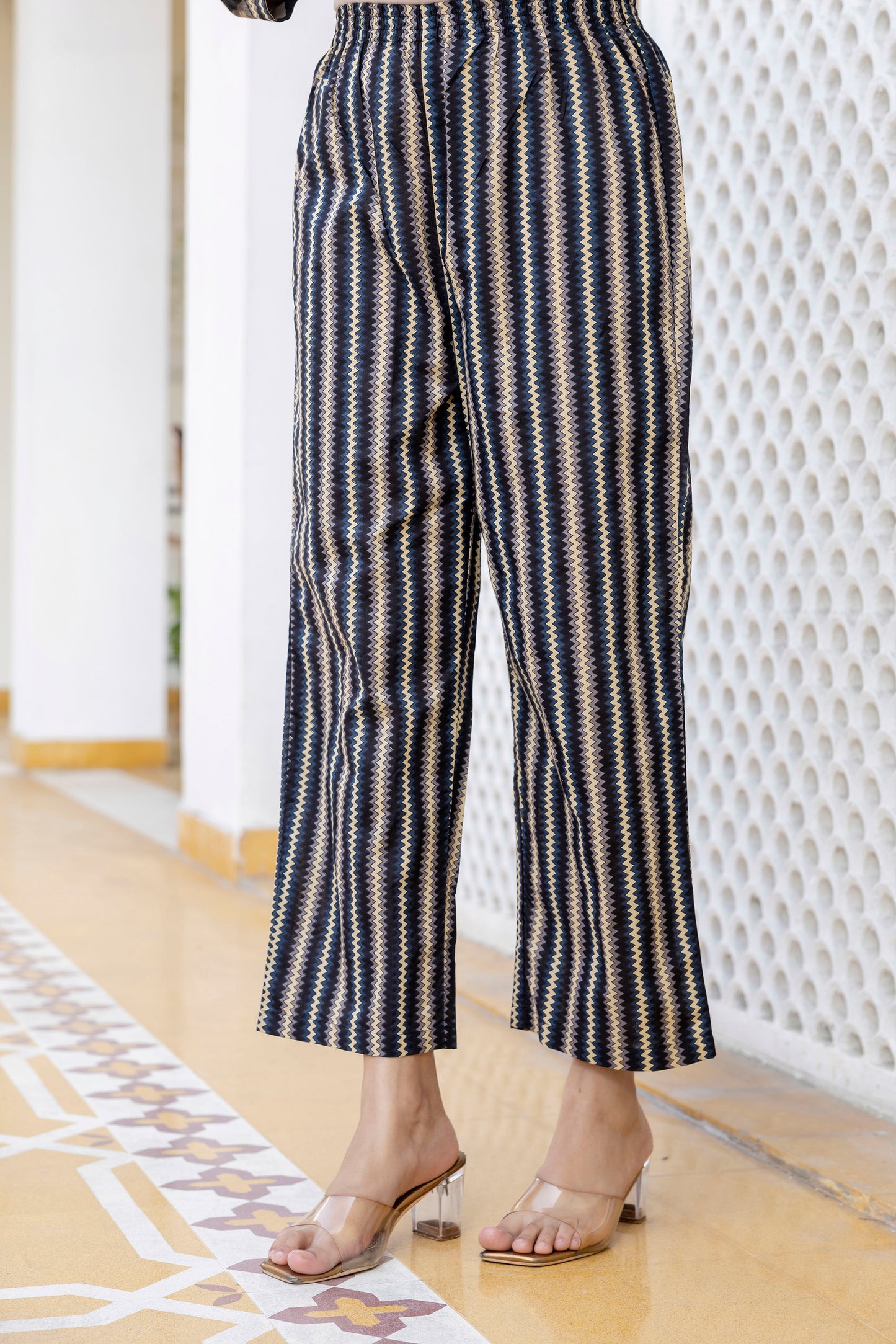 Pure cotton A-line Handwork kurta pant dupatta set