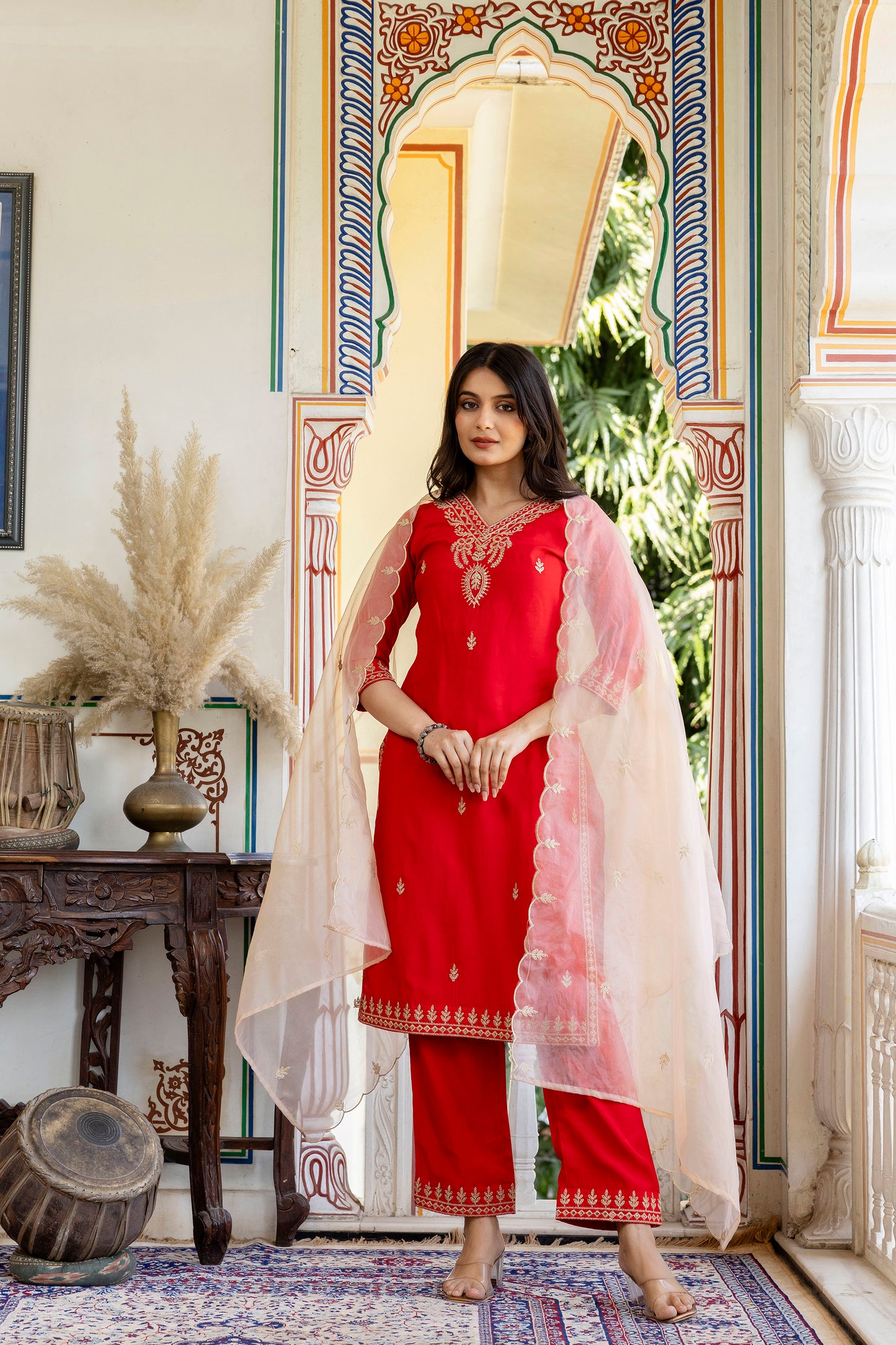 Pure Modal Chanderi Kurta Pant Dupatta Set